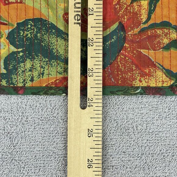 Handprint Long Sleeve Open Front Jacket Women’s M/L Orange Green Floral Cotton - Picture 9 of 16